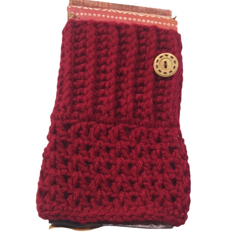 3/$25🍾Handmade Maroon Knit Boot Cuffs Button Details
